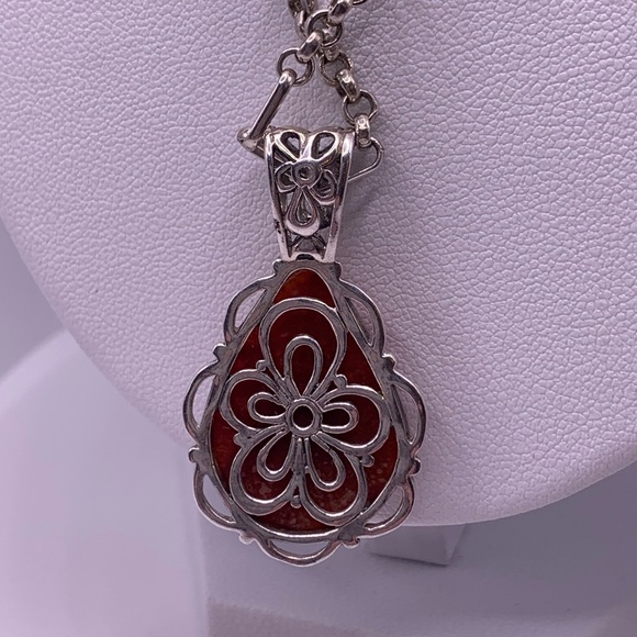 Silpada’s Sterling FIERY PERSONALITY Reversible Pendant & TIMELESS Chain Set - Picture 5 of 13